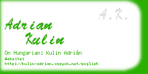 adrian kulin business card